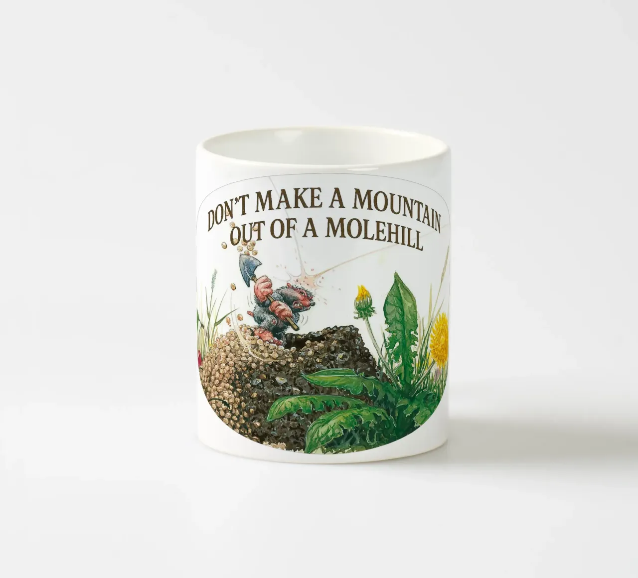 DON´T MAKE A MOUNTAIN OUT OF A MOLEHILL tazza in ceramica da Vintage Van Gogh