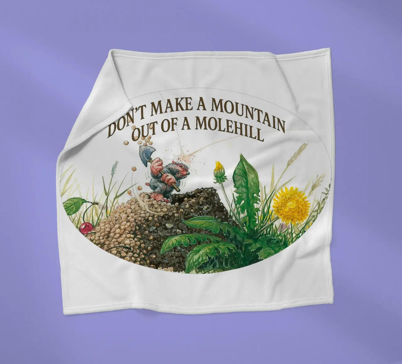 DON´T MAKE A MOUNTAIN OUT OF A MOLEHILL coperta in pile da Vintage Van Gogh