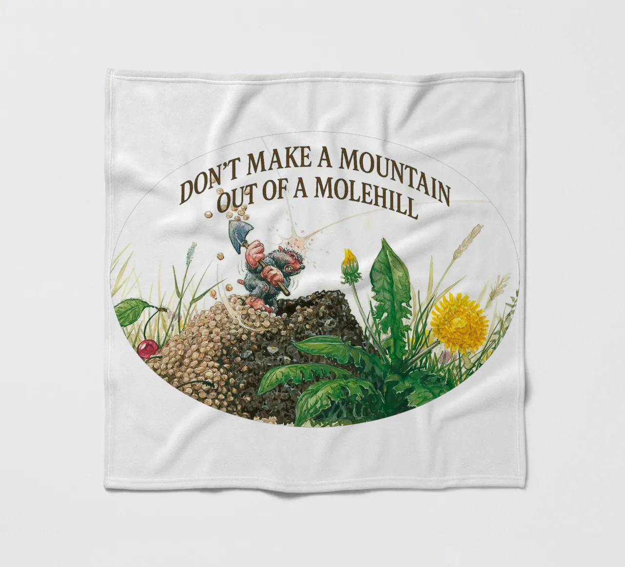 DON´T MAKE A MOUNTAIN OUT OF A MOLEHILL coperta in pile da Vintage Van Gogh