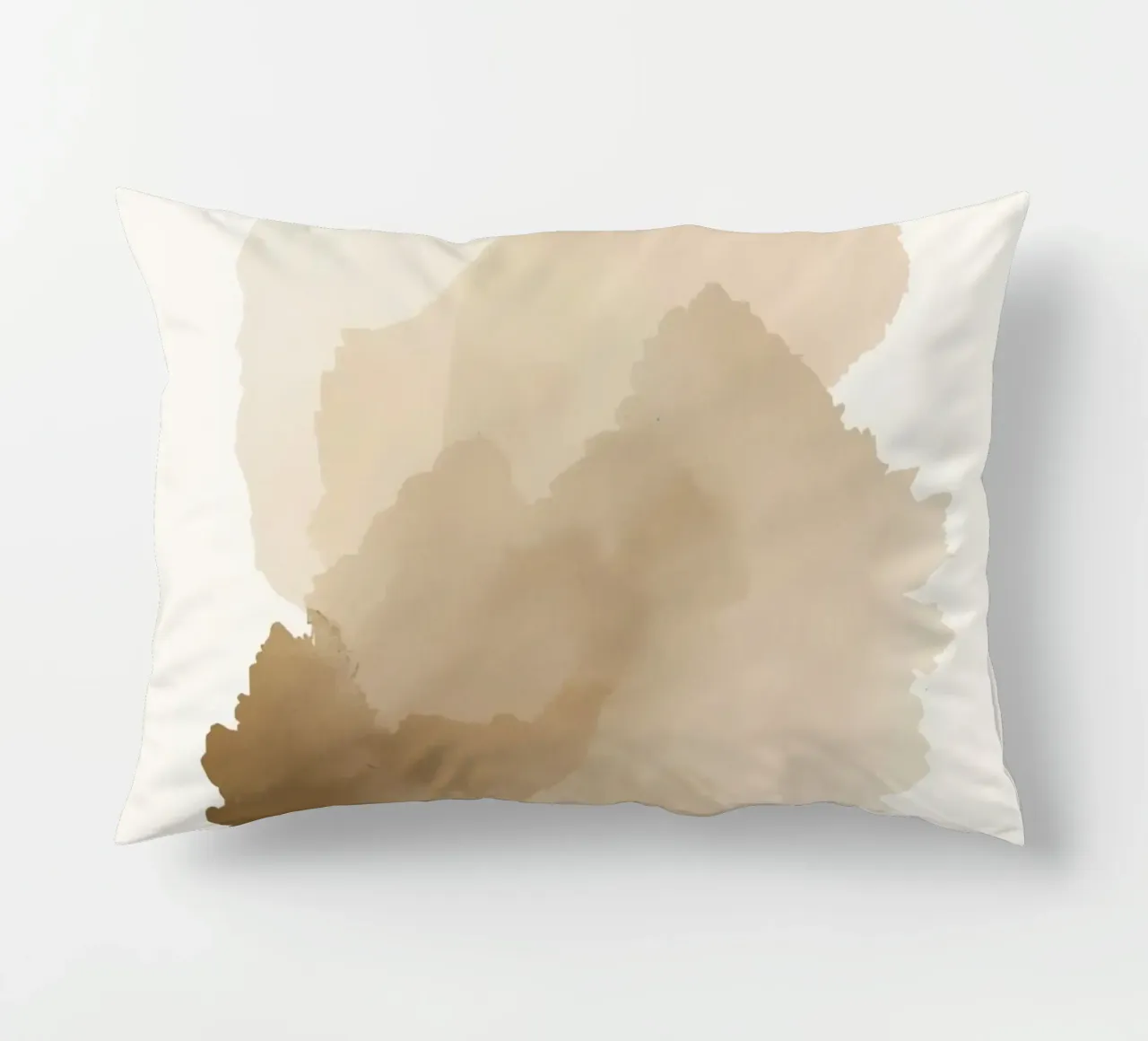 Pila di forme astratte acquerellate Tan cuscino da DesignDoodle