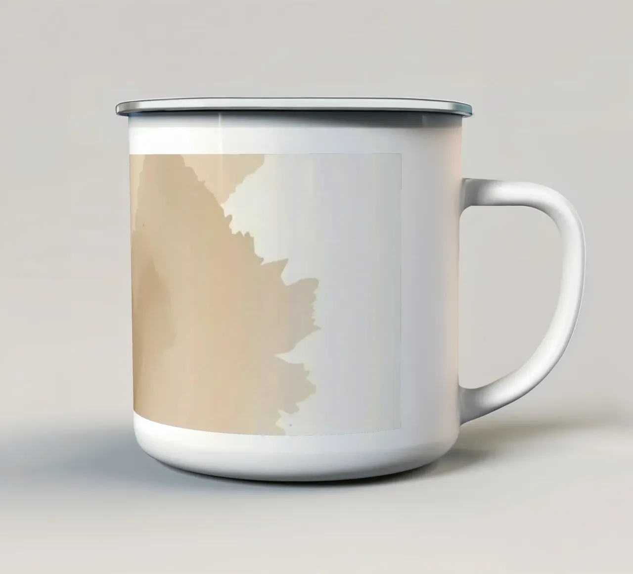 Pila di forme astratte acquerellate Tan tazza in smalto da DesignDoodle