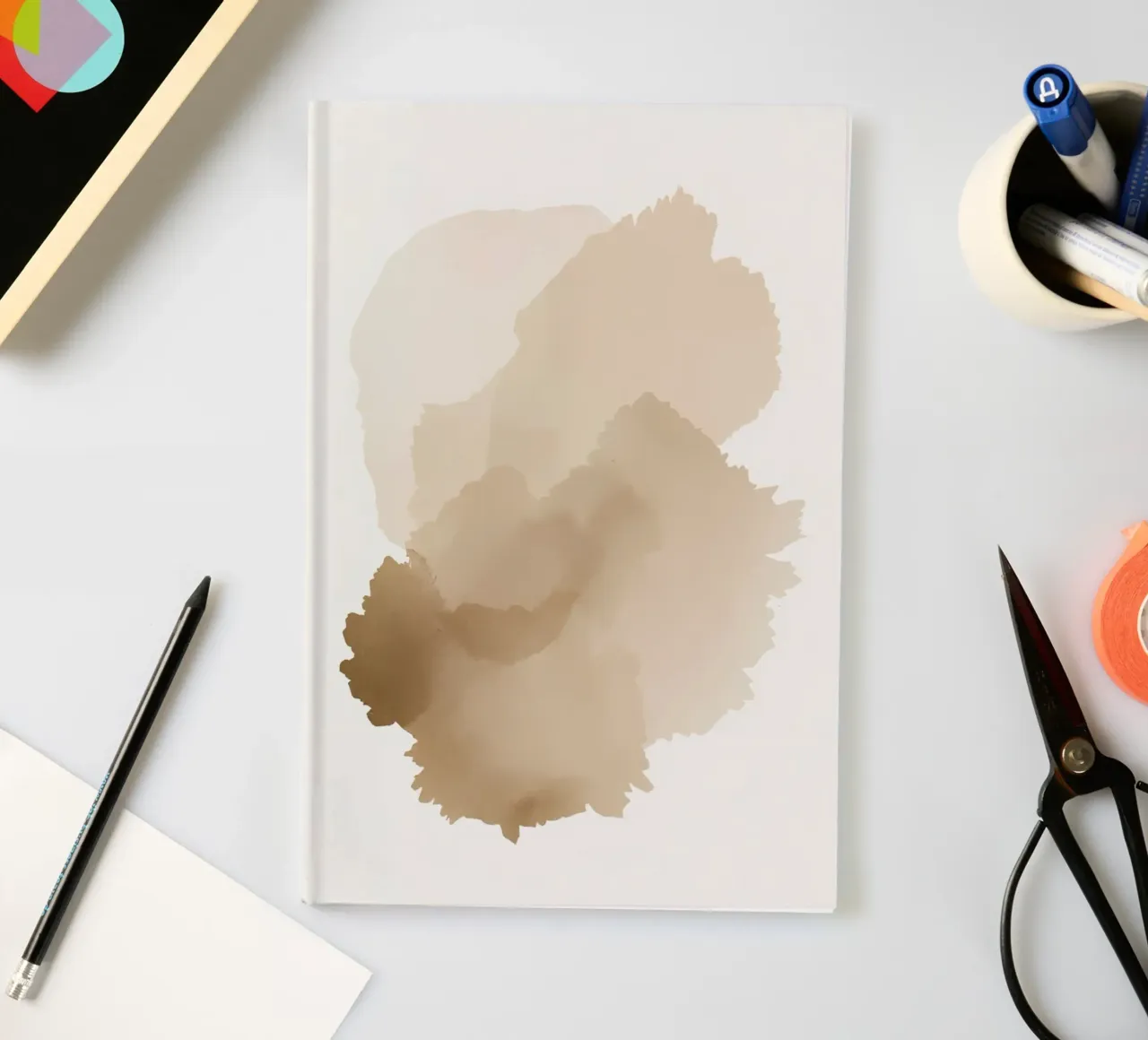 Abstract Tan Watercolor Shape Stack notebook by DesignDoodle