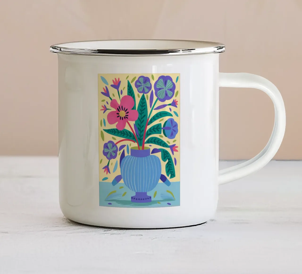 Vaso Azzurro Radiance tazza in smalto da Bara Suara