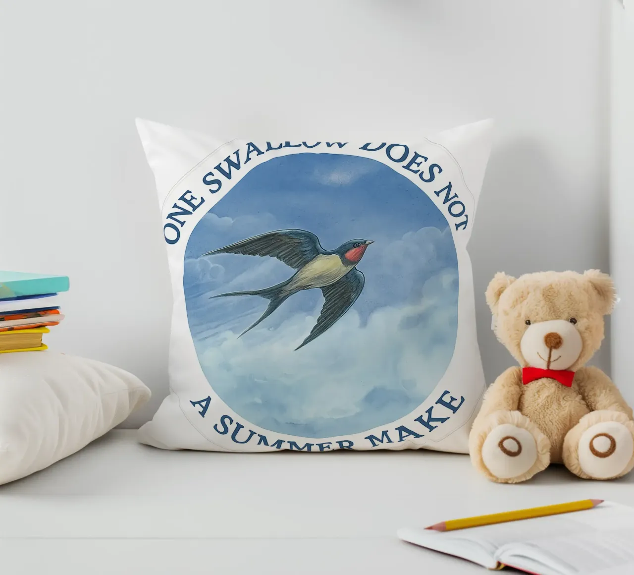 ONE SWALLOW DOES NOT A SUMMER MAKE cuscino da Vintage Van Gogh