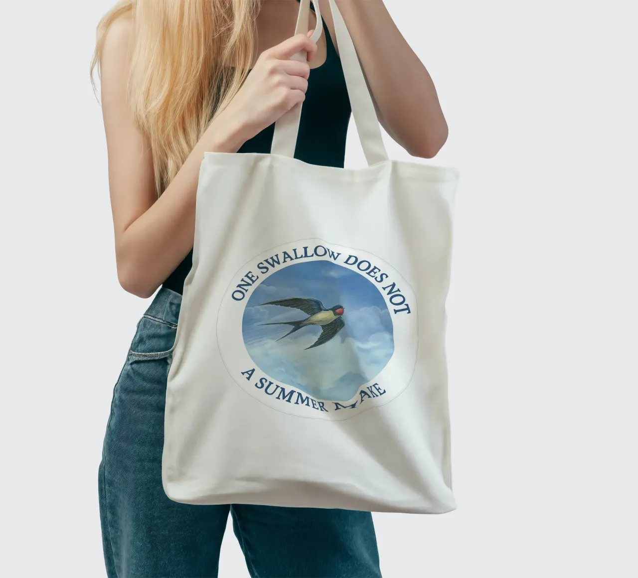 ONE SWALLOW DOES NOT A SUMMER MAKE borsa in juta da Vintage Van Gogh