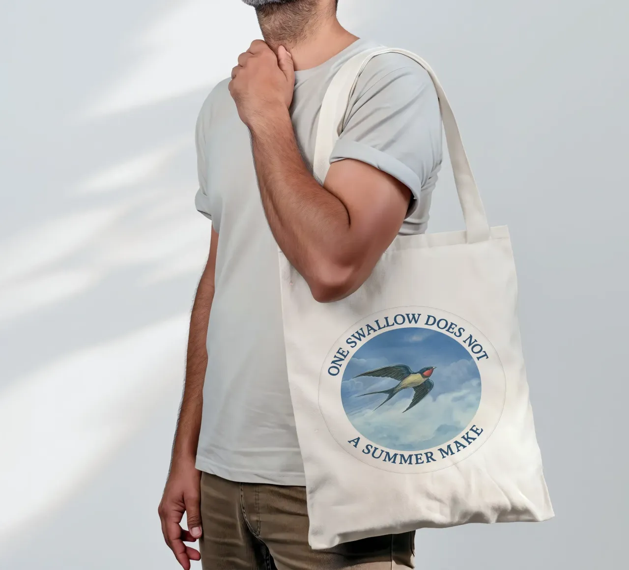 ONE SWALLOW DOES NOT A SUMMER MAKE borsa in juta da Vintage Van Gogh