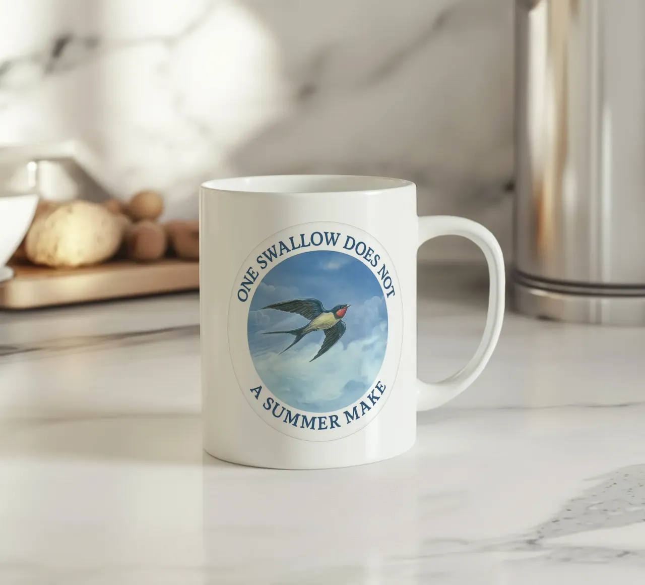 ONE SWALLOW DOES NOT A SUMMER MAKE tazza in ceramica da Vintage Van Gogh