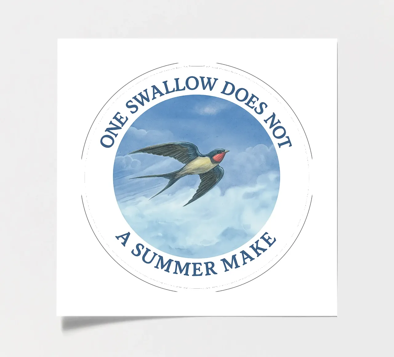 ONE SWALLOW DOES NOT A SUMMER MAKE foglio adesivo da Vintage Van Gogh