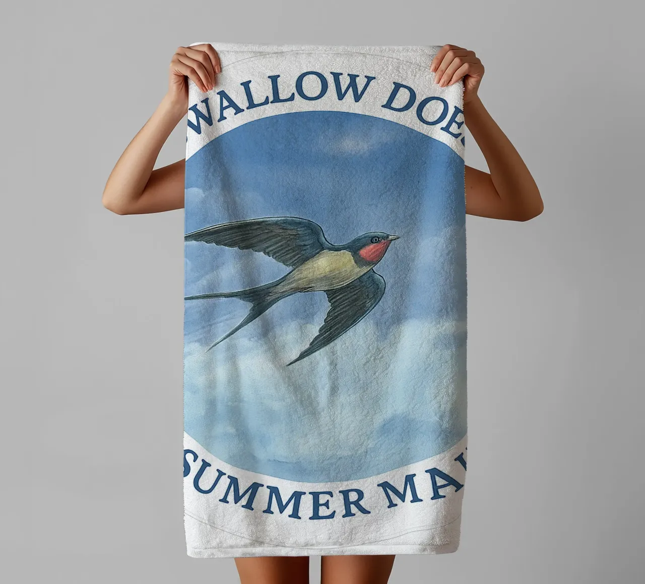 ONE SWALLOW DOES NOT A SUMMER MAKE towel by Vintage Van Gogh