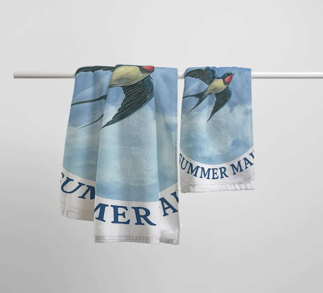 ONE SWALLOW DOES NOT A SUMMER MAKE towel by Vintage Van Gogh