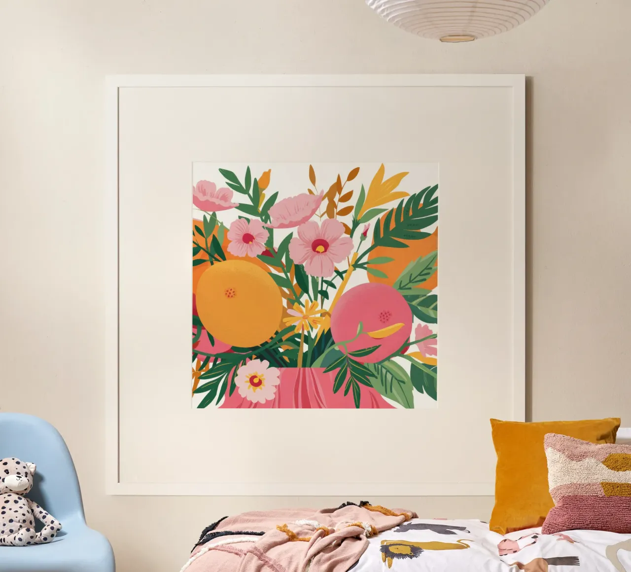 Scoppio floreale astratto poster con telaio in alluminio da Astra Mist