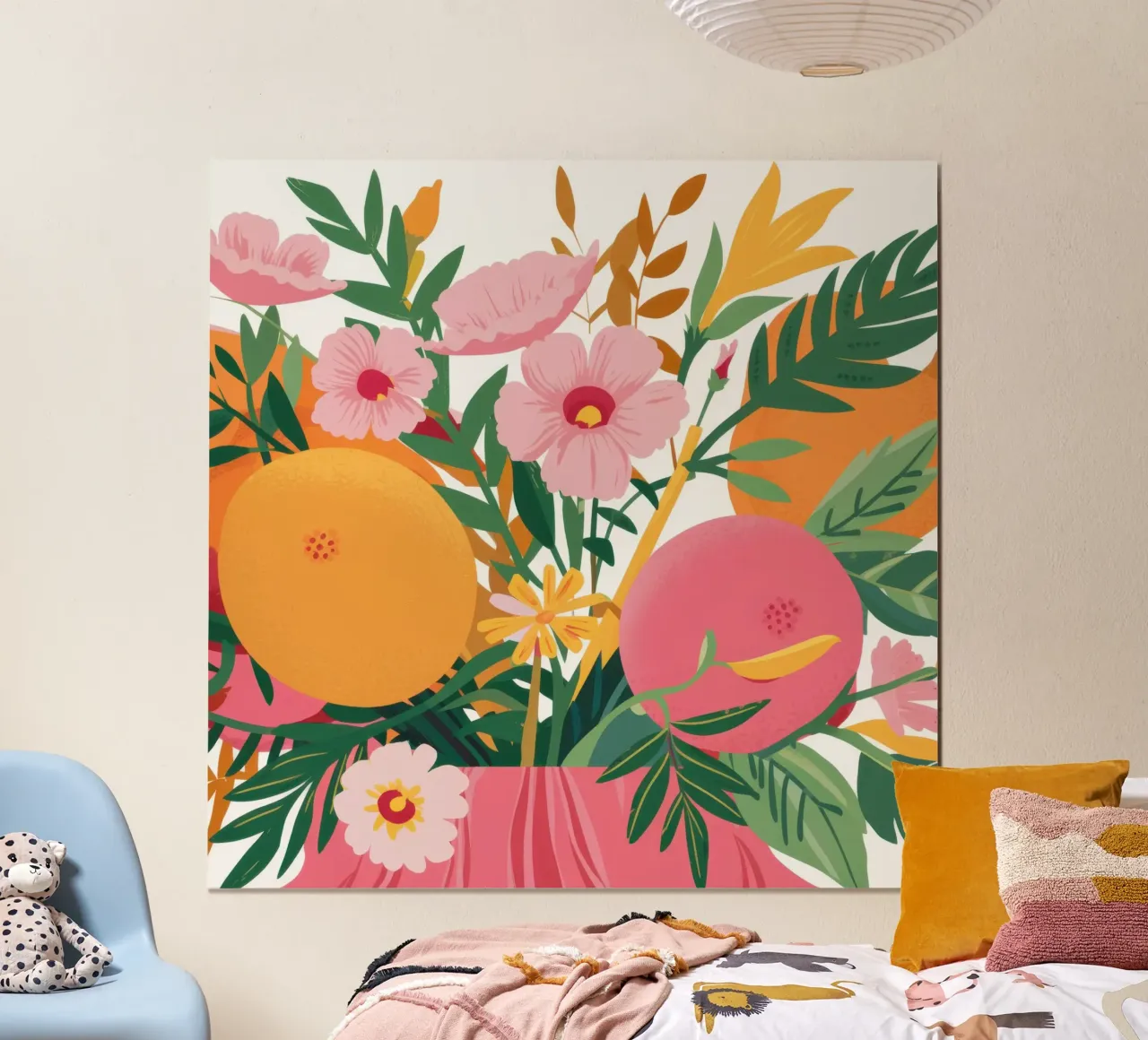 Scoppio floreale astratto poster con telaio in alluminio da Astra Mist