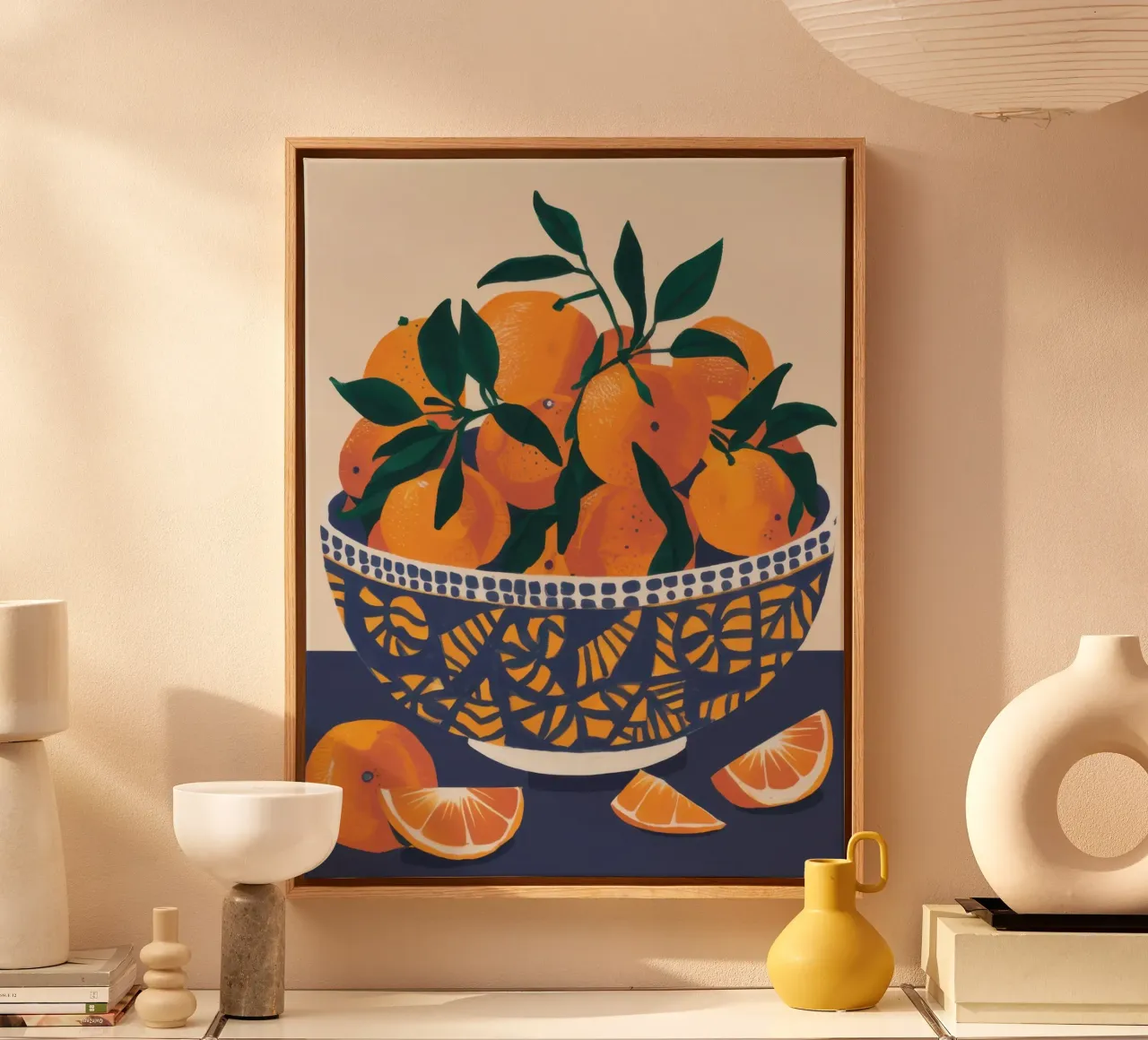 Ciotola di arance Valencia tela da Snow Mist