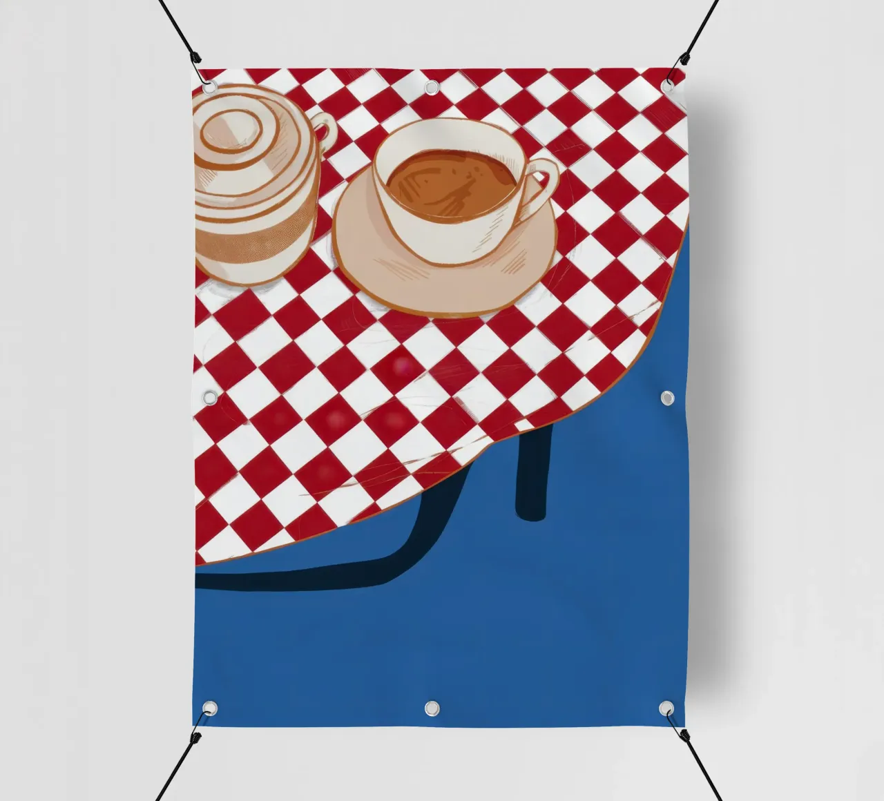 Angolo del caffè a scacchi telo in pvc da Snow Mist