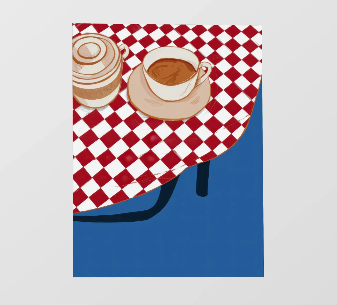 Angolo del caffè a scacchi telo in pvc da Snow Mist