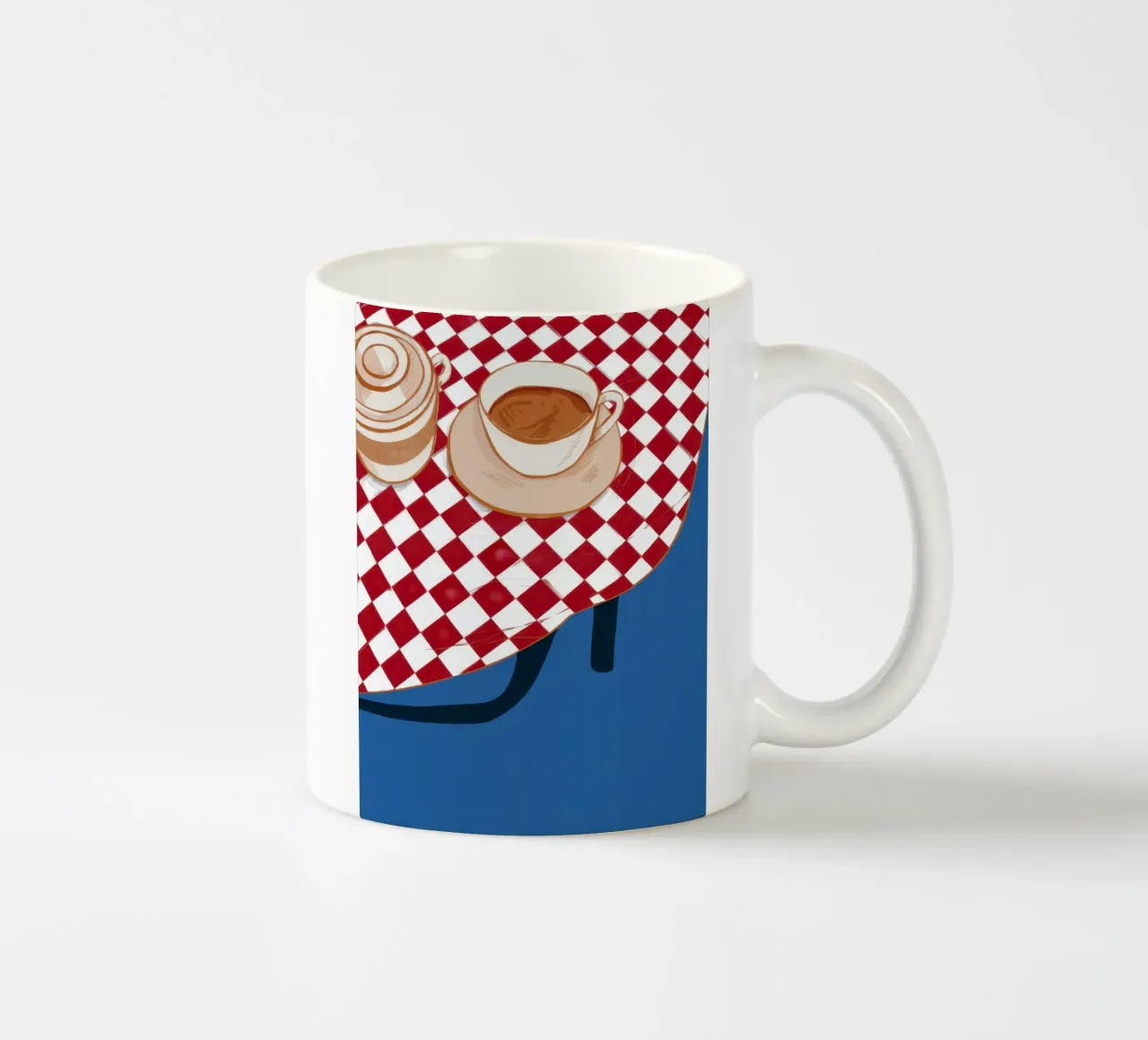 Angolo del caffè a scacchi tazza in ceramica da Snow Mist