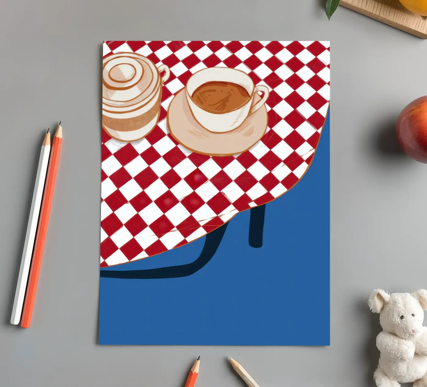 Checkered Cafe Corner sticker sheet by Snow Mist