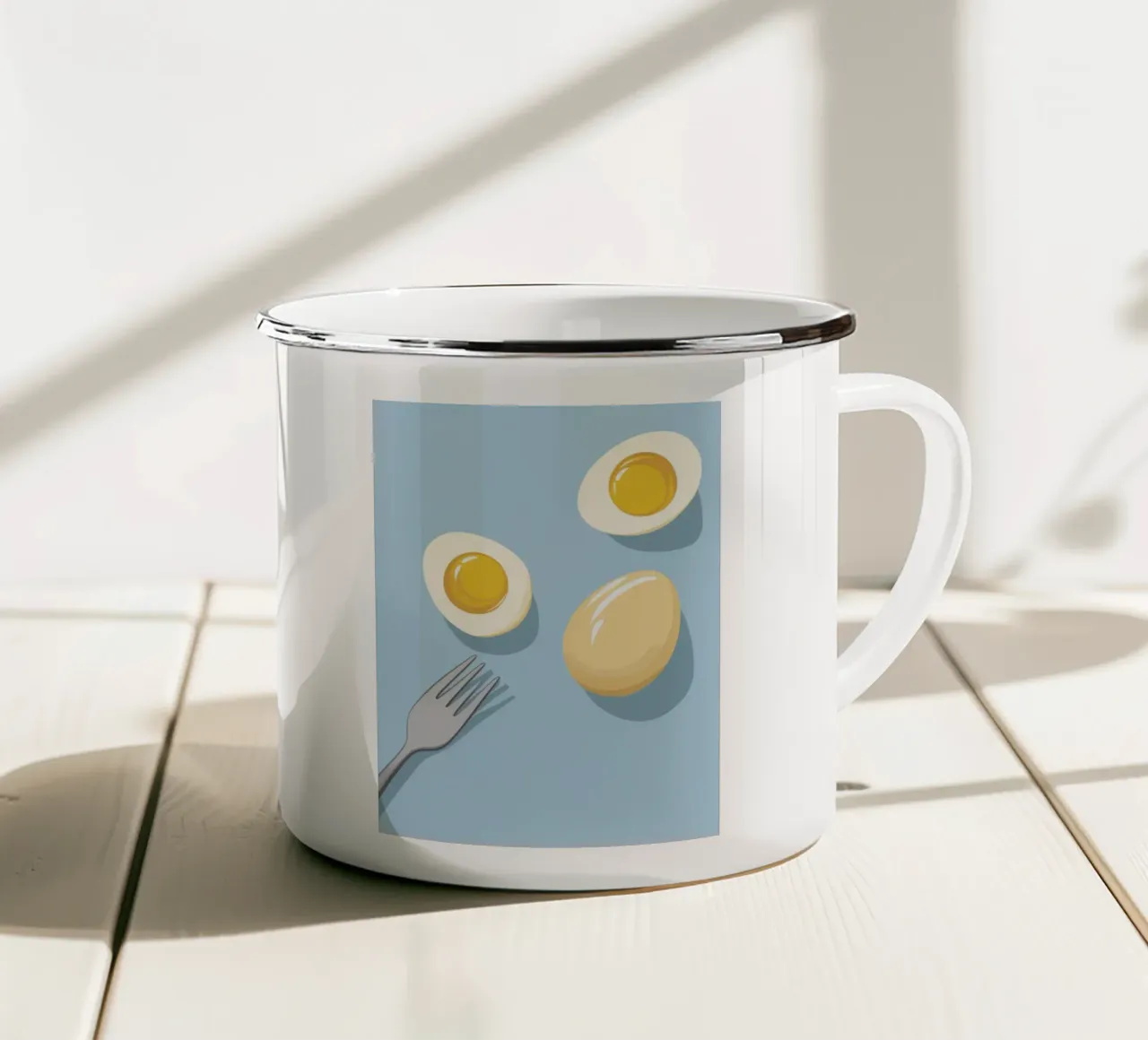 Proteine del mattino minimaliste tazza in smalto da Bara Suara