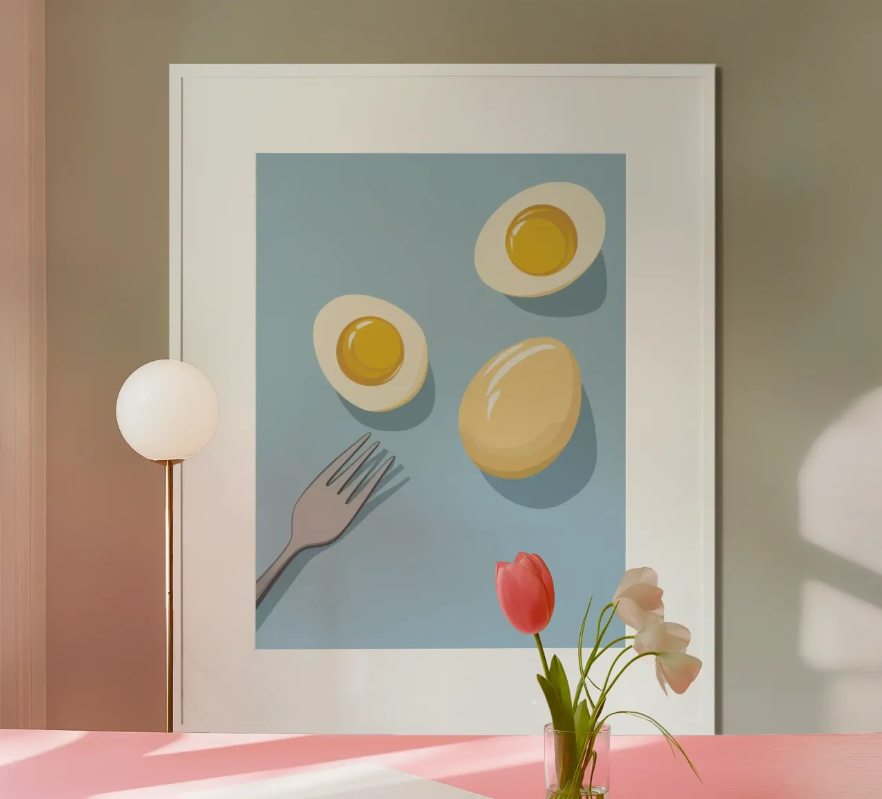 Proteine del mattino minimaliste poster con telaio in plastica da Bara Suara