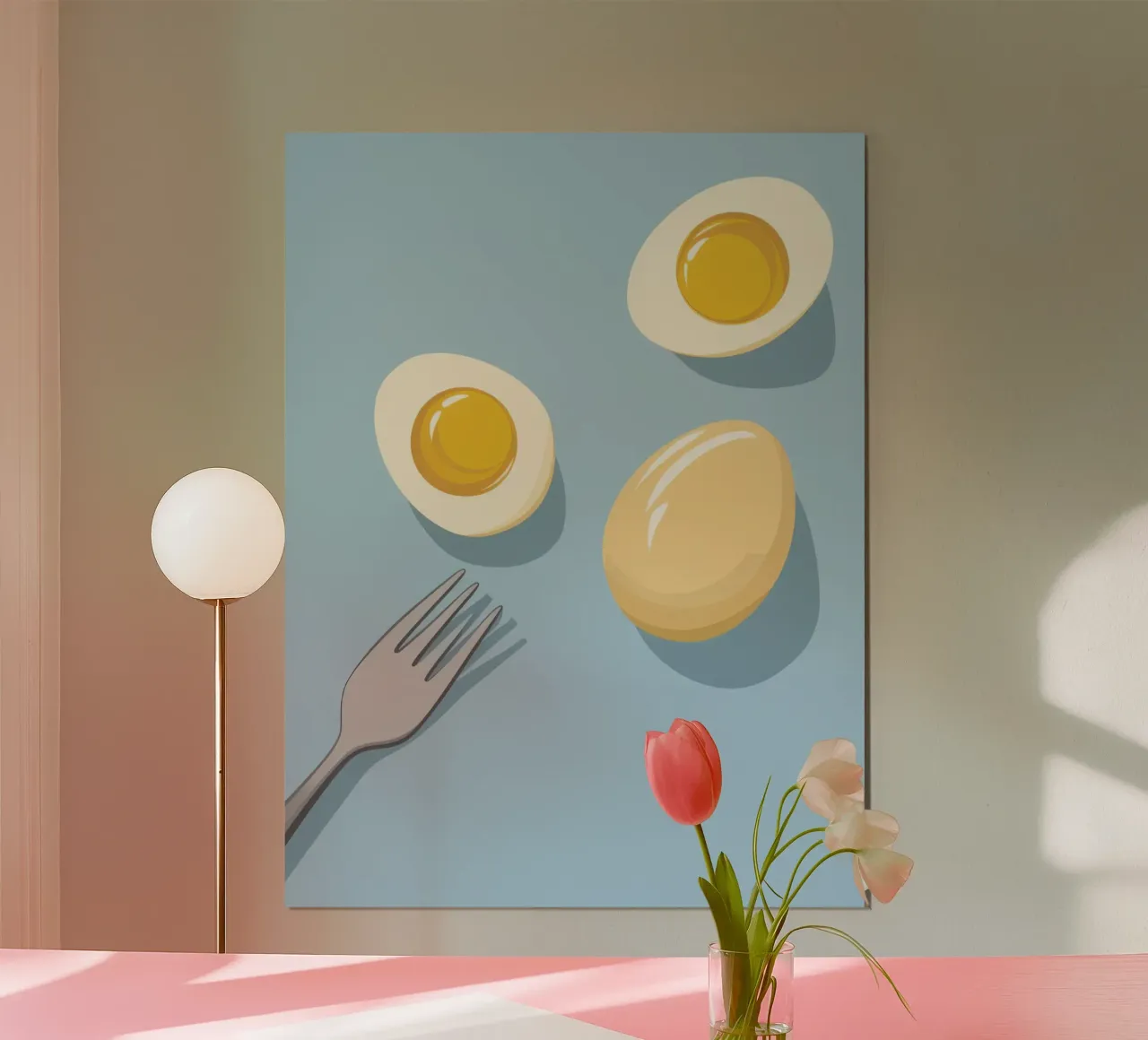 Proteine del mattino minimaliste poster con telaio in plastica da Bara Suara