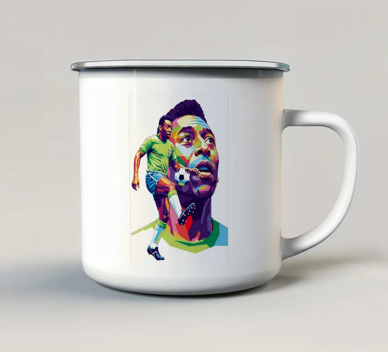 Pele, la più grande leggenda tazza in smalto da Hantamrata