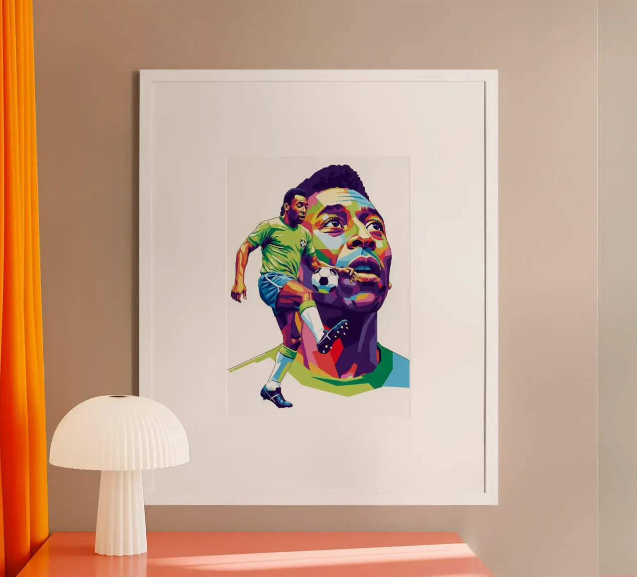 Pele, la più grande leggenda poster con telaio in legno da Hantamrata
