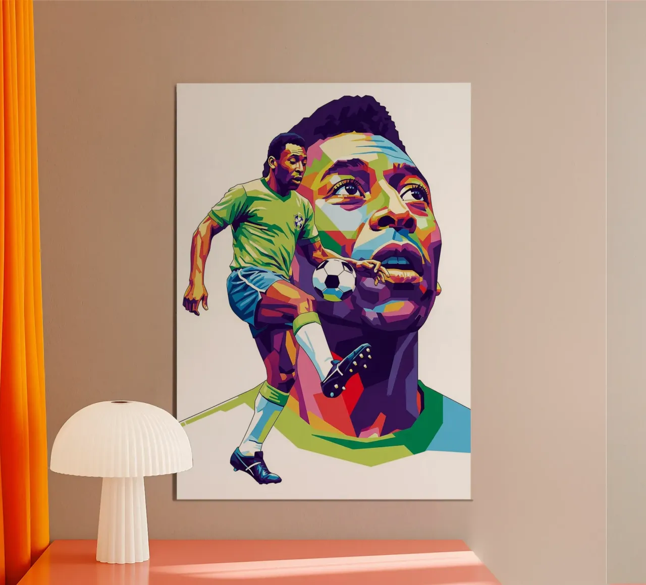 Pele, la più grande leggenda poster con telaio in legno da Hantamrata