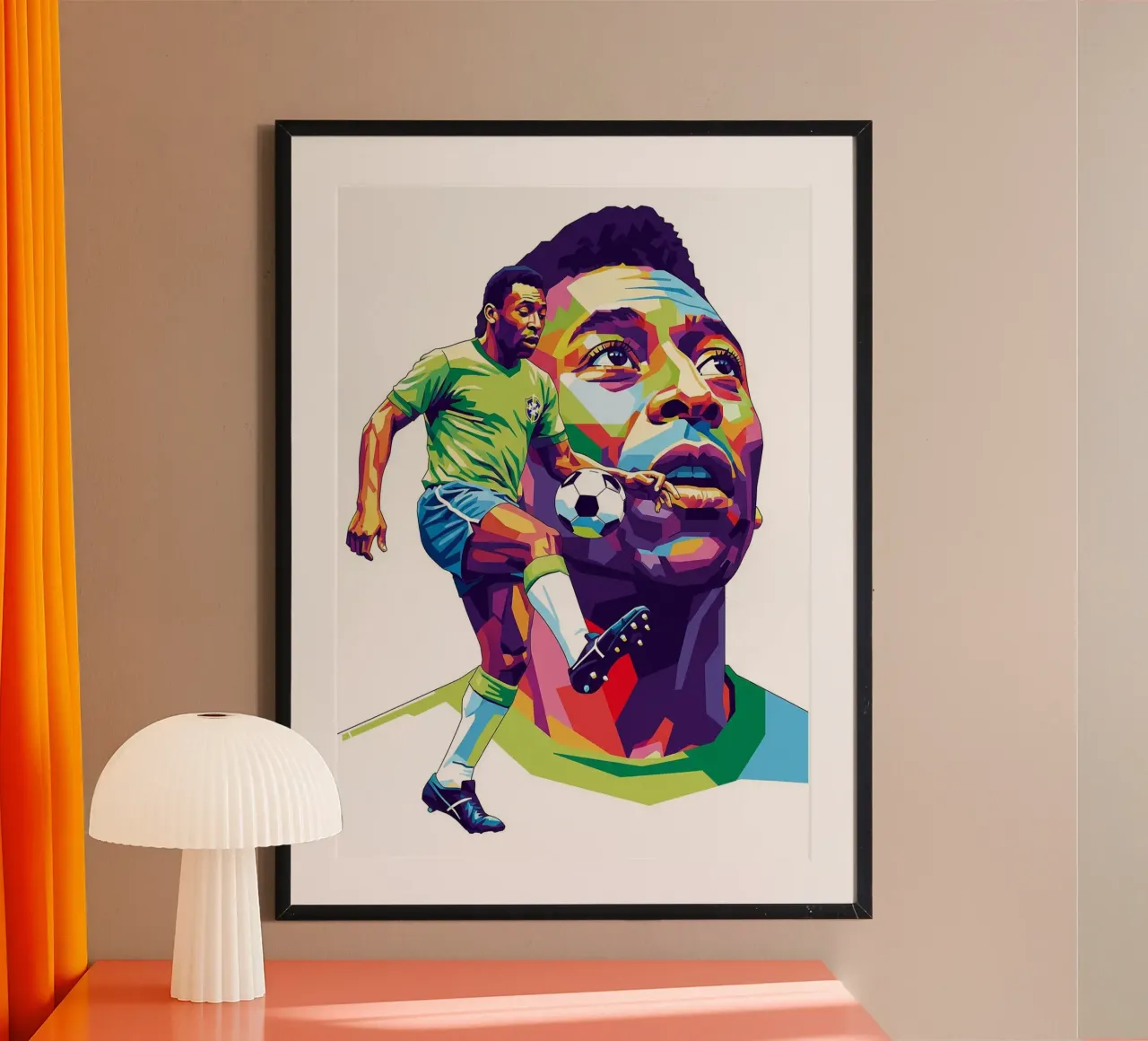 Pele, la più grande leggenda poster con telaio in legno da Hantamrata