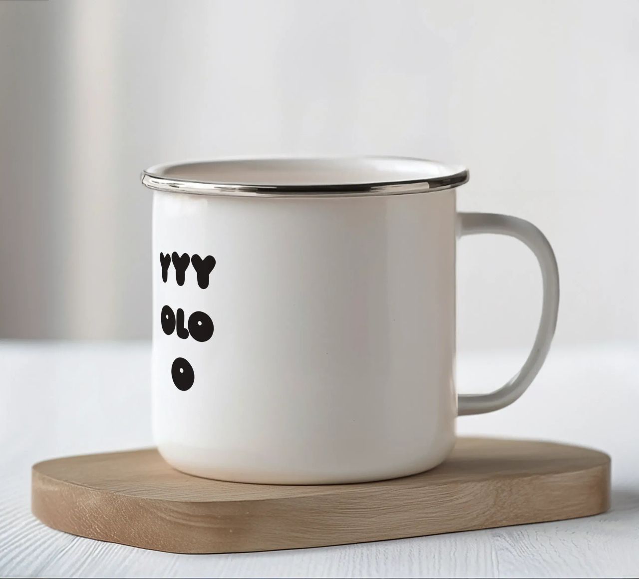 YOLO Face tazza in smalto da Verplanungsagentur