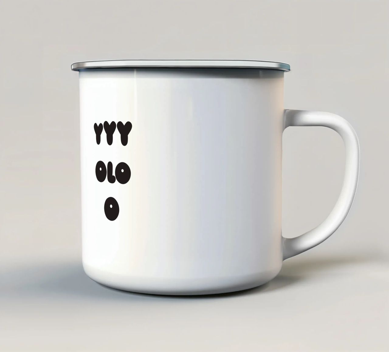 YOLO Face tazza in smalto da Verplanungsagentur