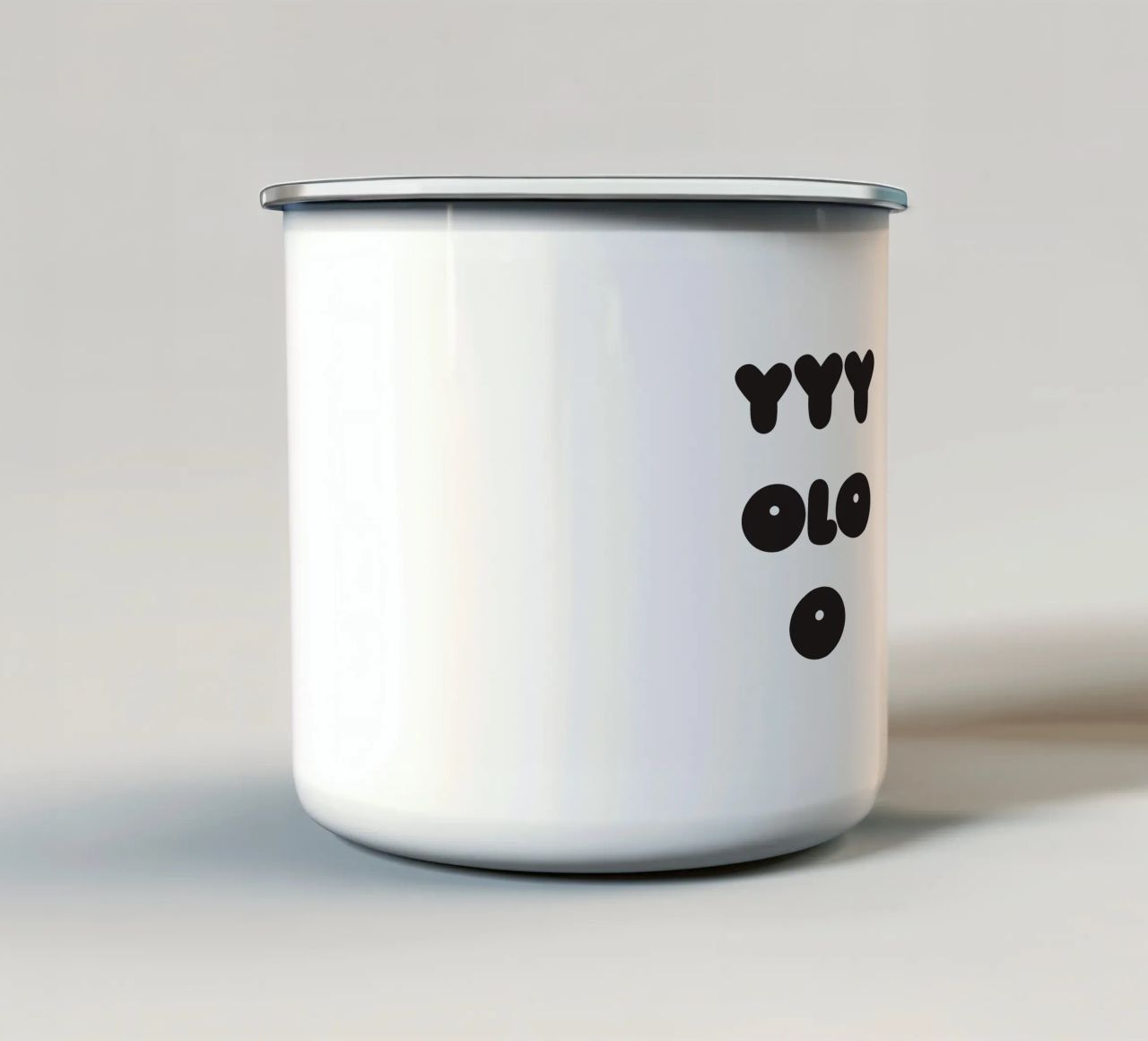 YOLO Face tazza in smalto da Verplanungsagentur