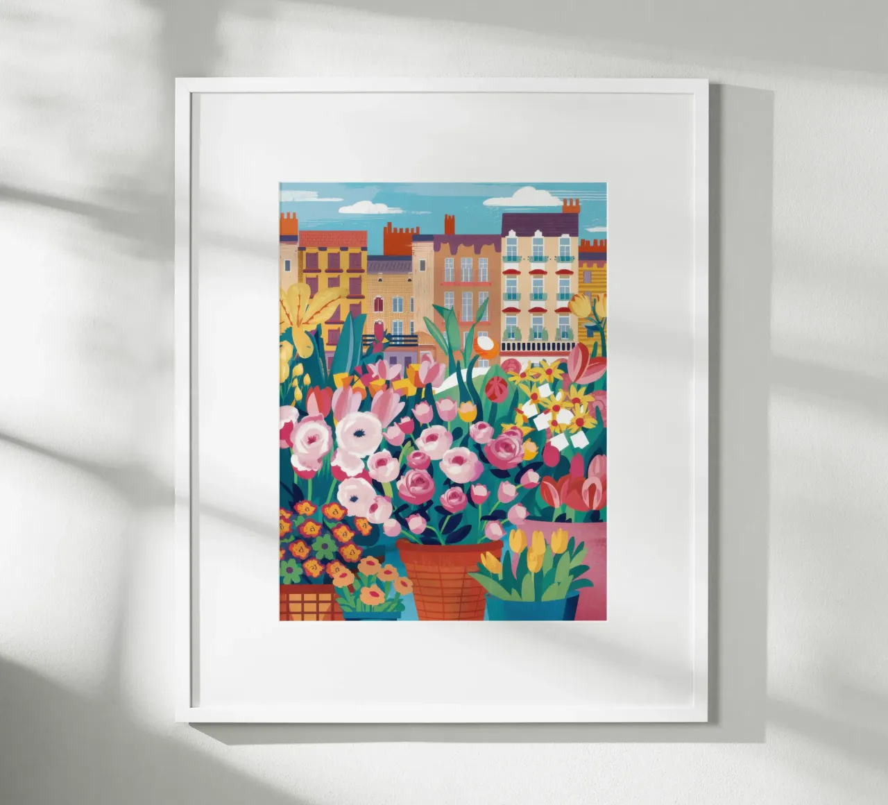 Mercato urbano dei fiori poster da Bara Suara