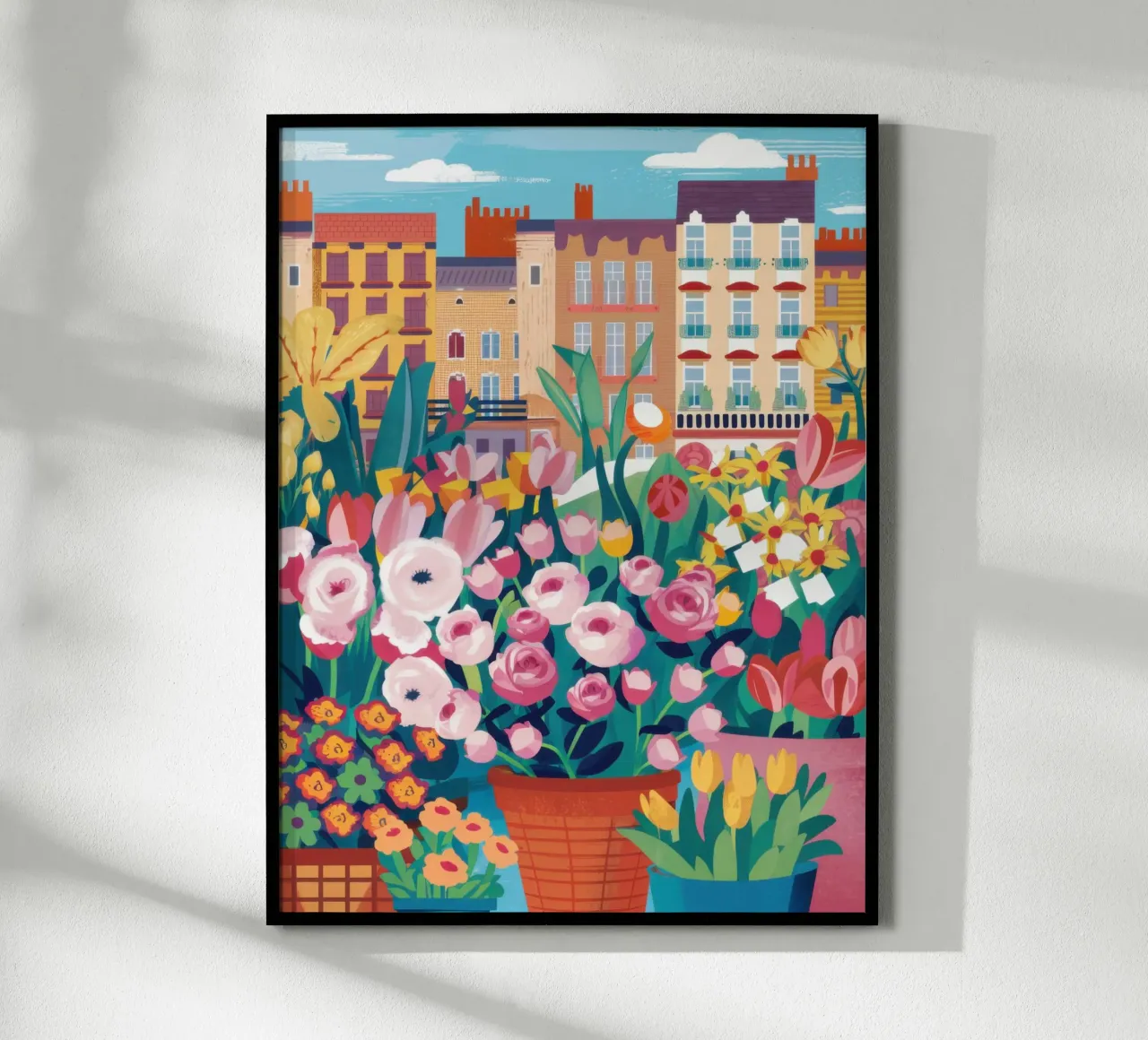 Mercato urbano dei fiori poster da Bara Suara