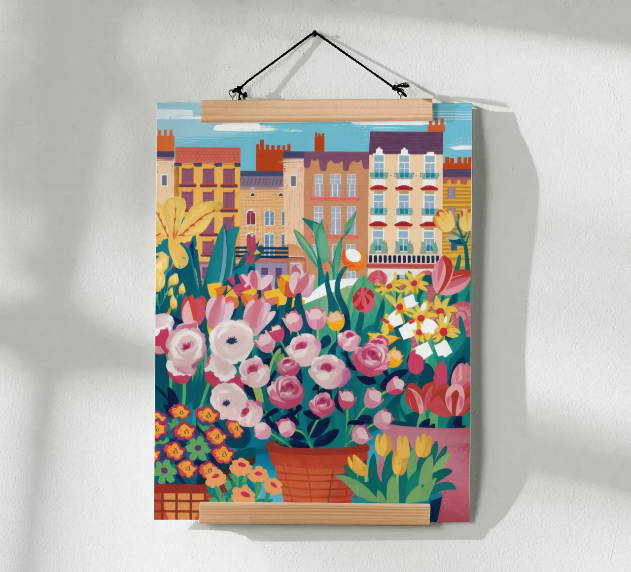 Mercato urbano dei fiori poster da Bara Suara
