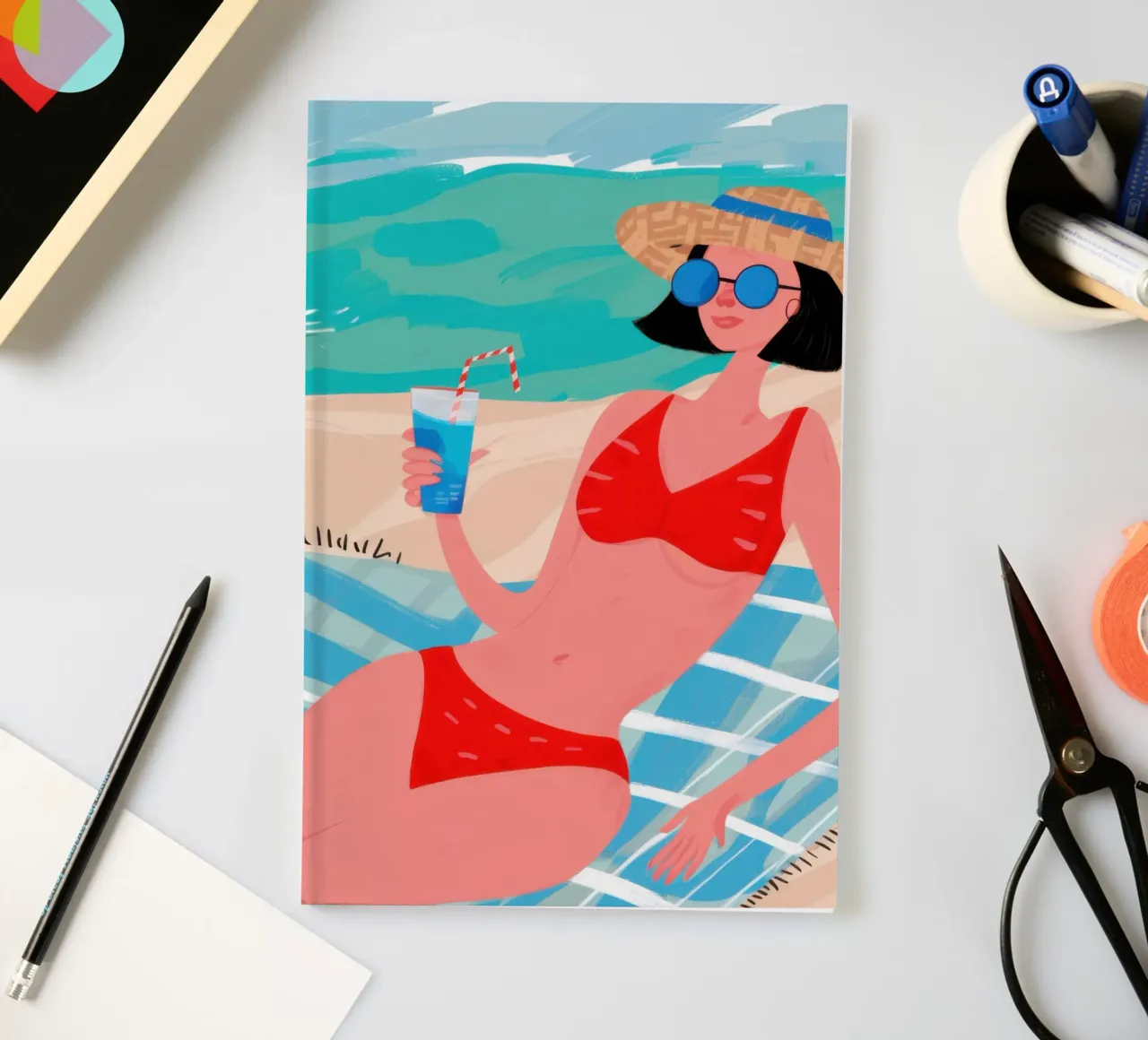 Seaside Reading Repose notebook by Snow Mist