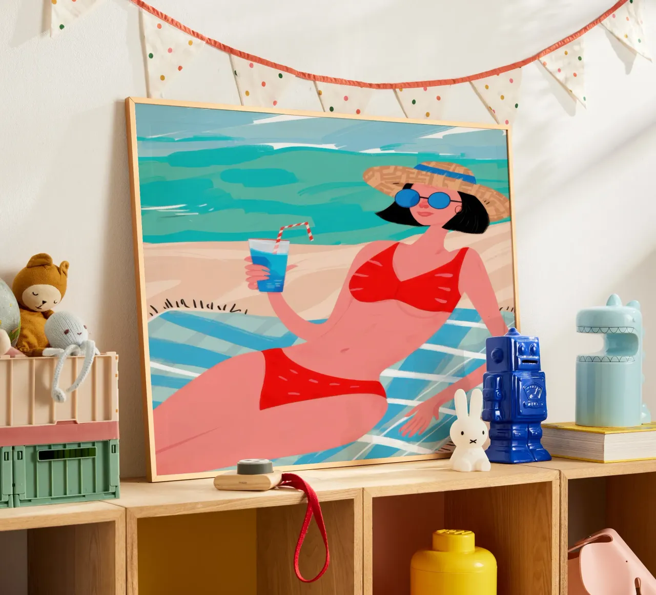 Seaside Reading Repose poster by Snow Mist