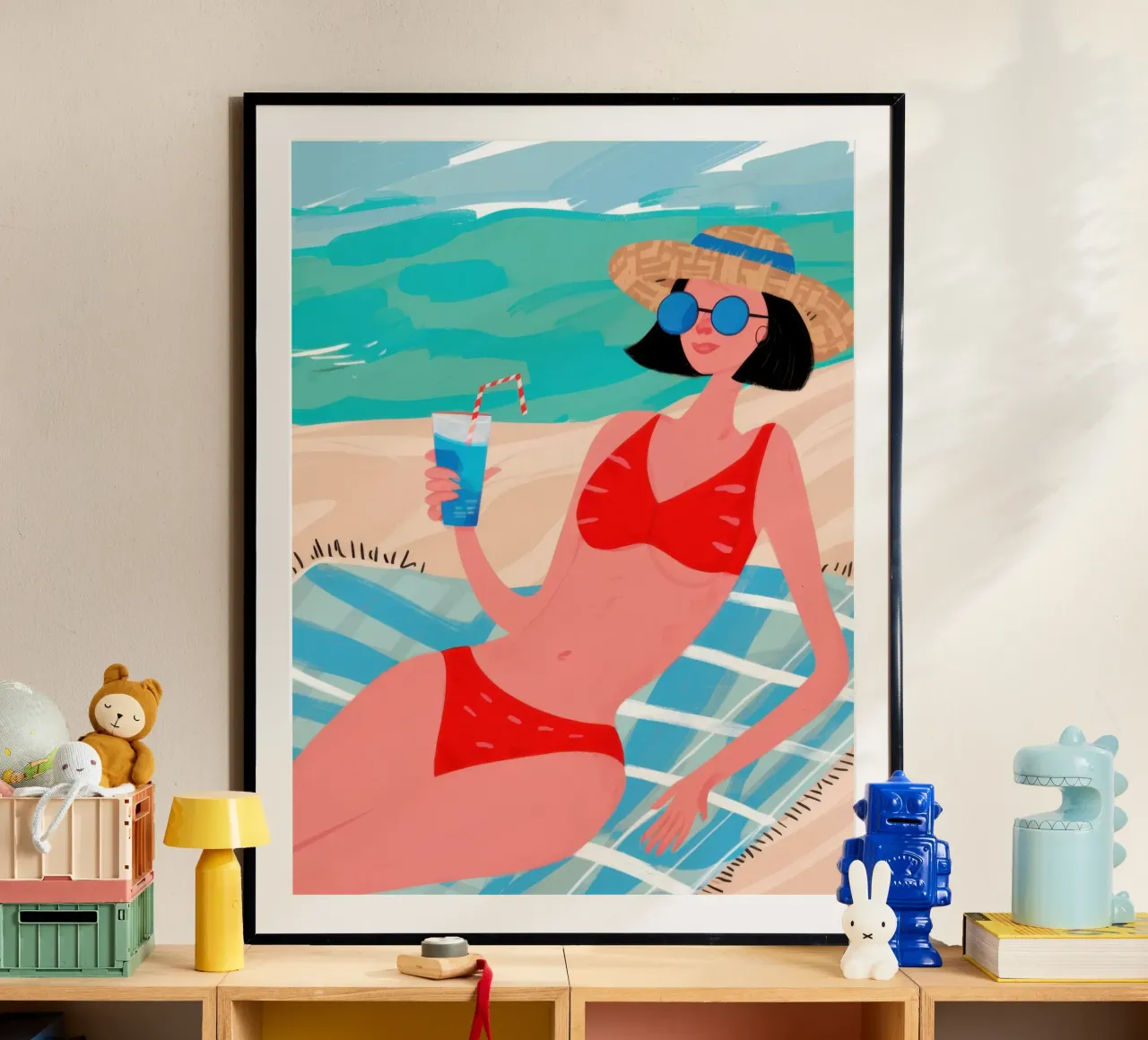 Seaside Reading Repose poster by Snow Mist