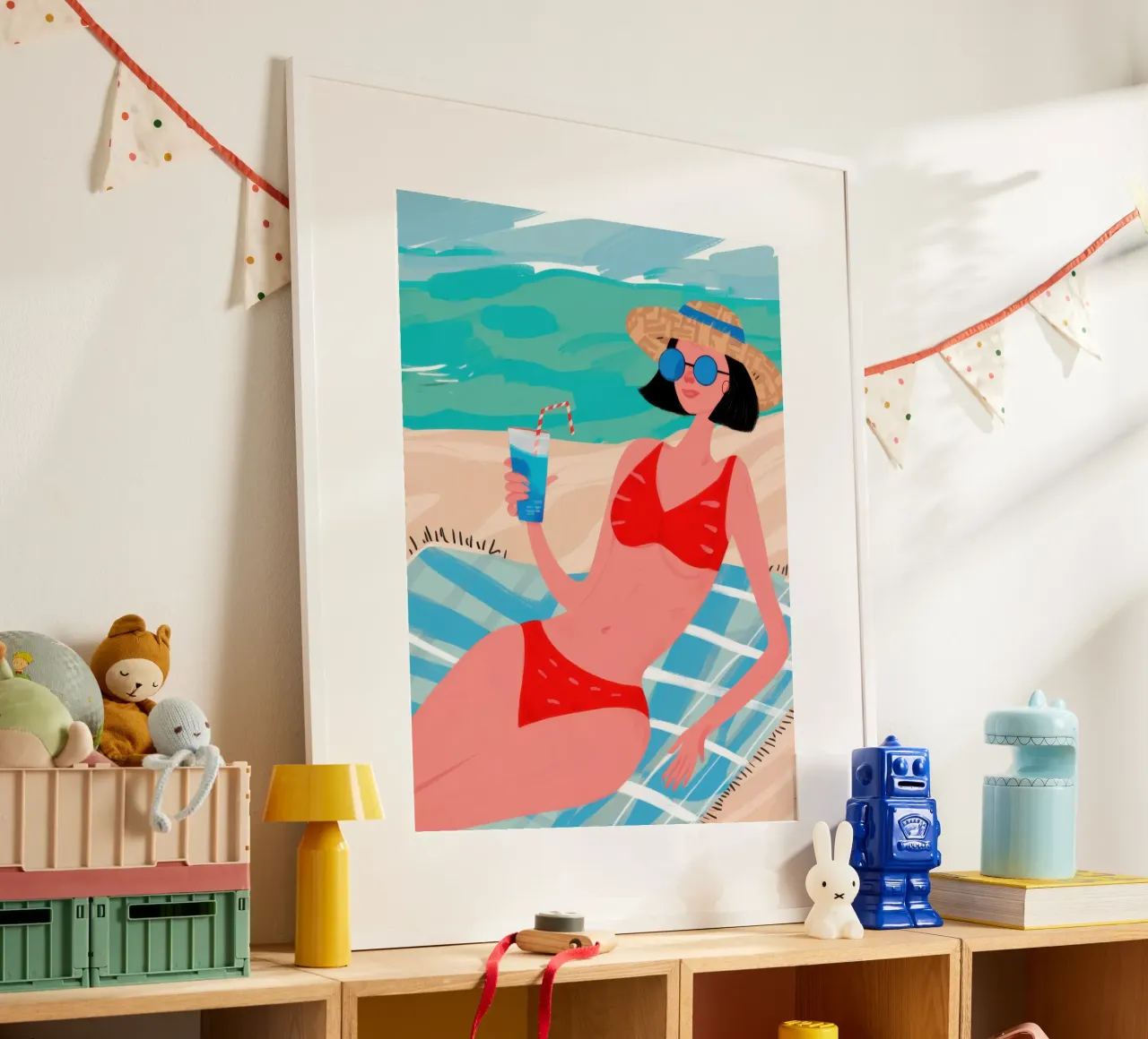 Seaside Reading Repose poster by Snow Mist