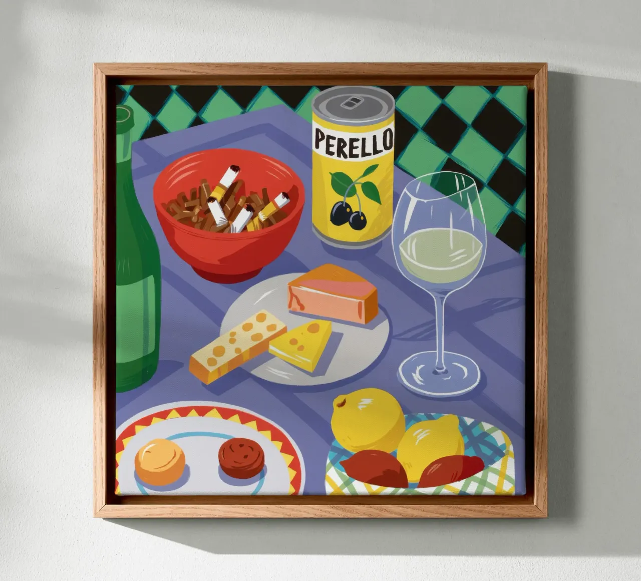 Sunset Aperitif Hour canvas with Floater frame by Astra Mist