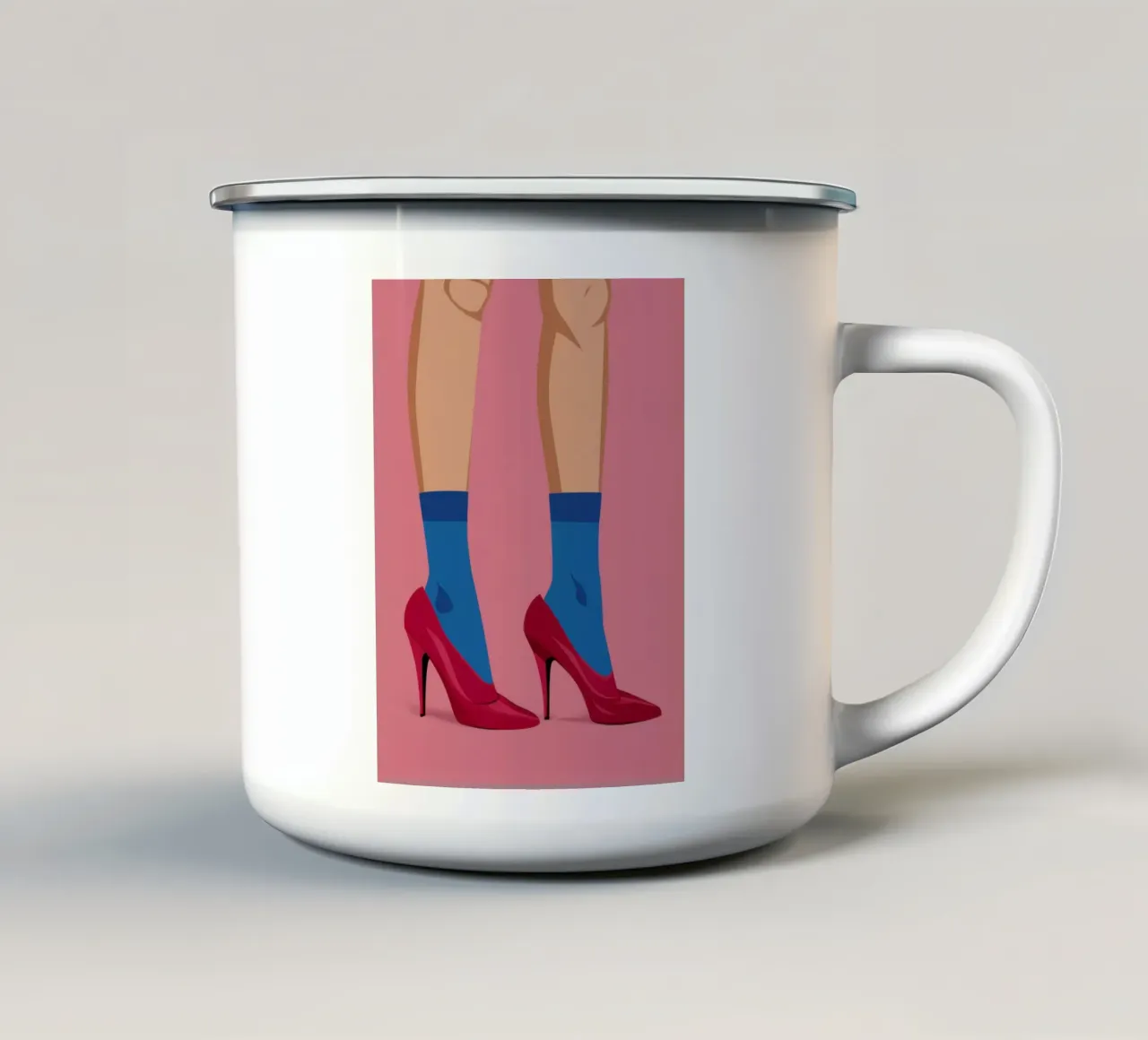 Tacchi fucsia Poise tazza in smalto da Snow Mist