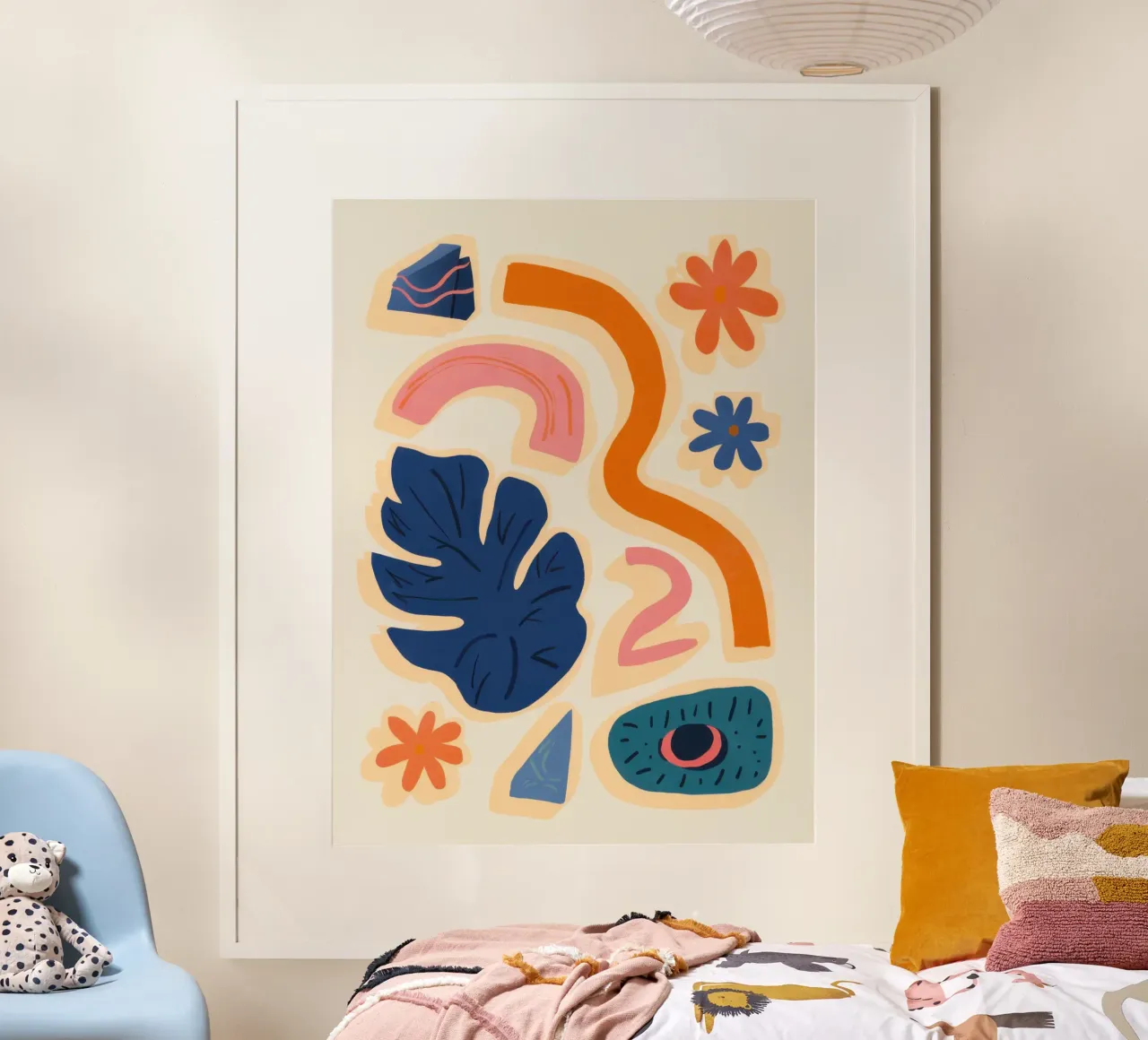 Medley di forme giocose poster con telaio in alluminio da Bara Suara