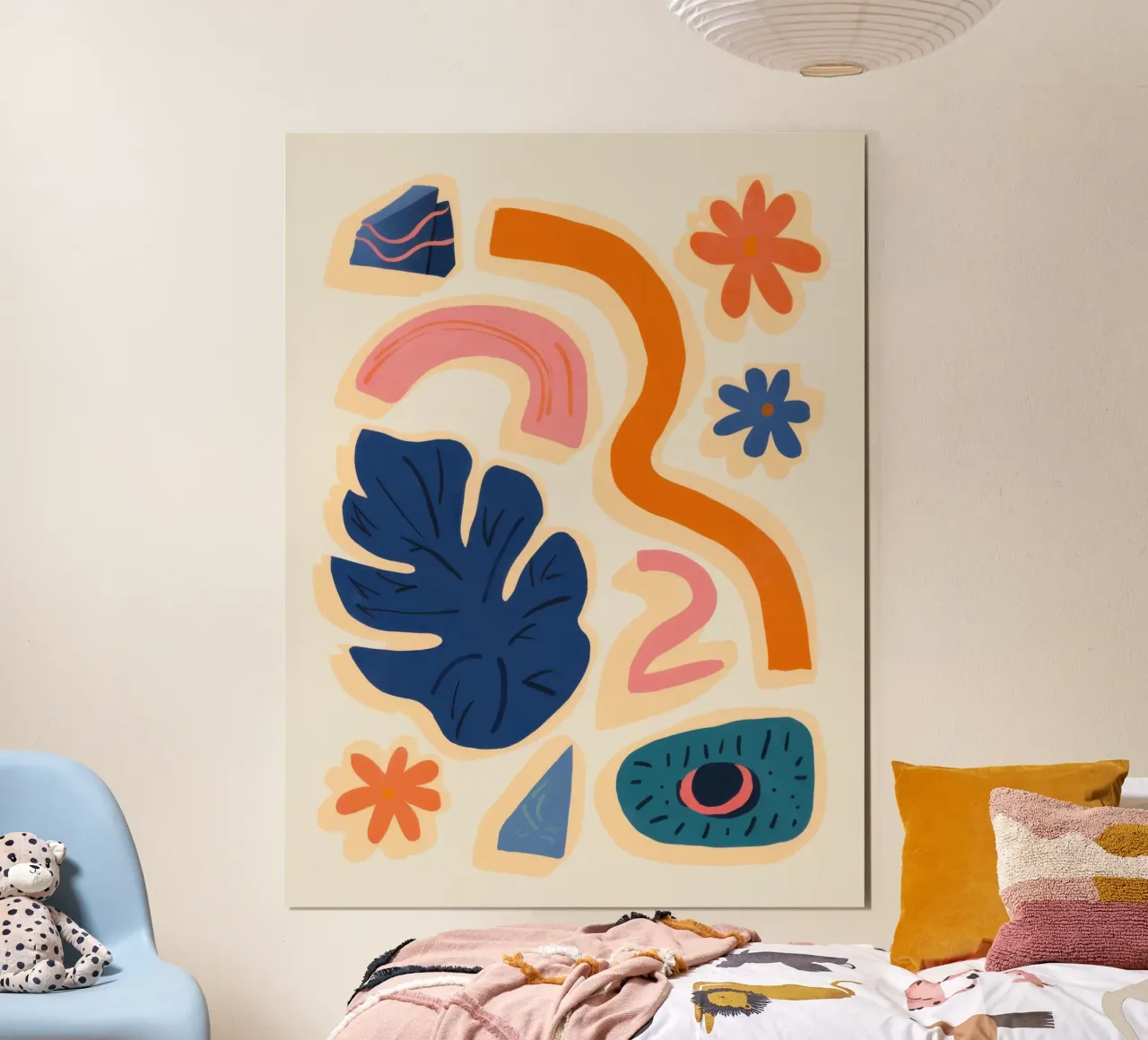 Medley di forme giocose poster con telaio in alluminio da Bara Suara