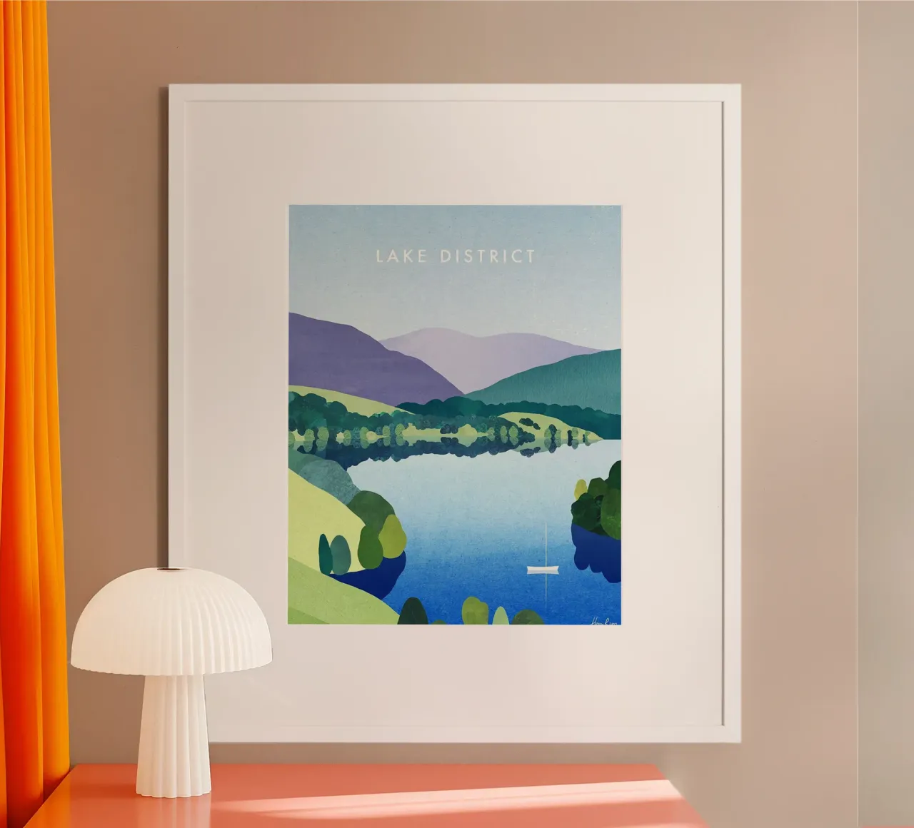 la tranquillità di un lago in montagna poster con telaio in alluminio da unyil shope
