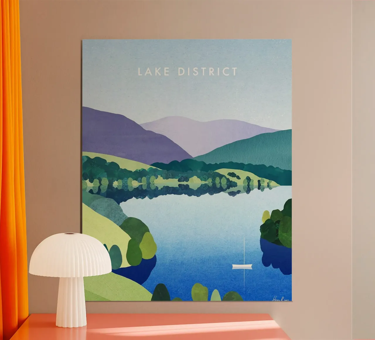 la tranquillità di un lago in montagna poster con telaio in alluminio da unyil shope