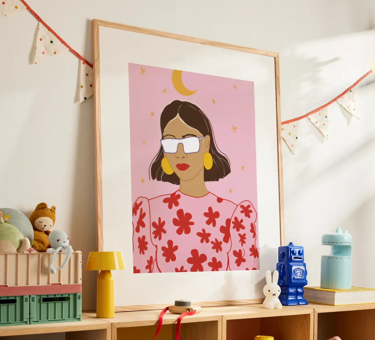 Freschezza della camicetta floreale poster con telaio in legno da Snow Mist