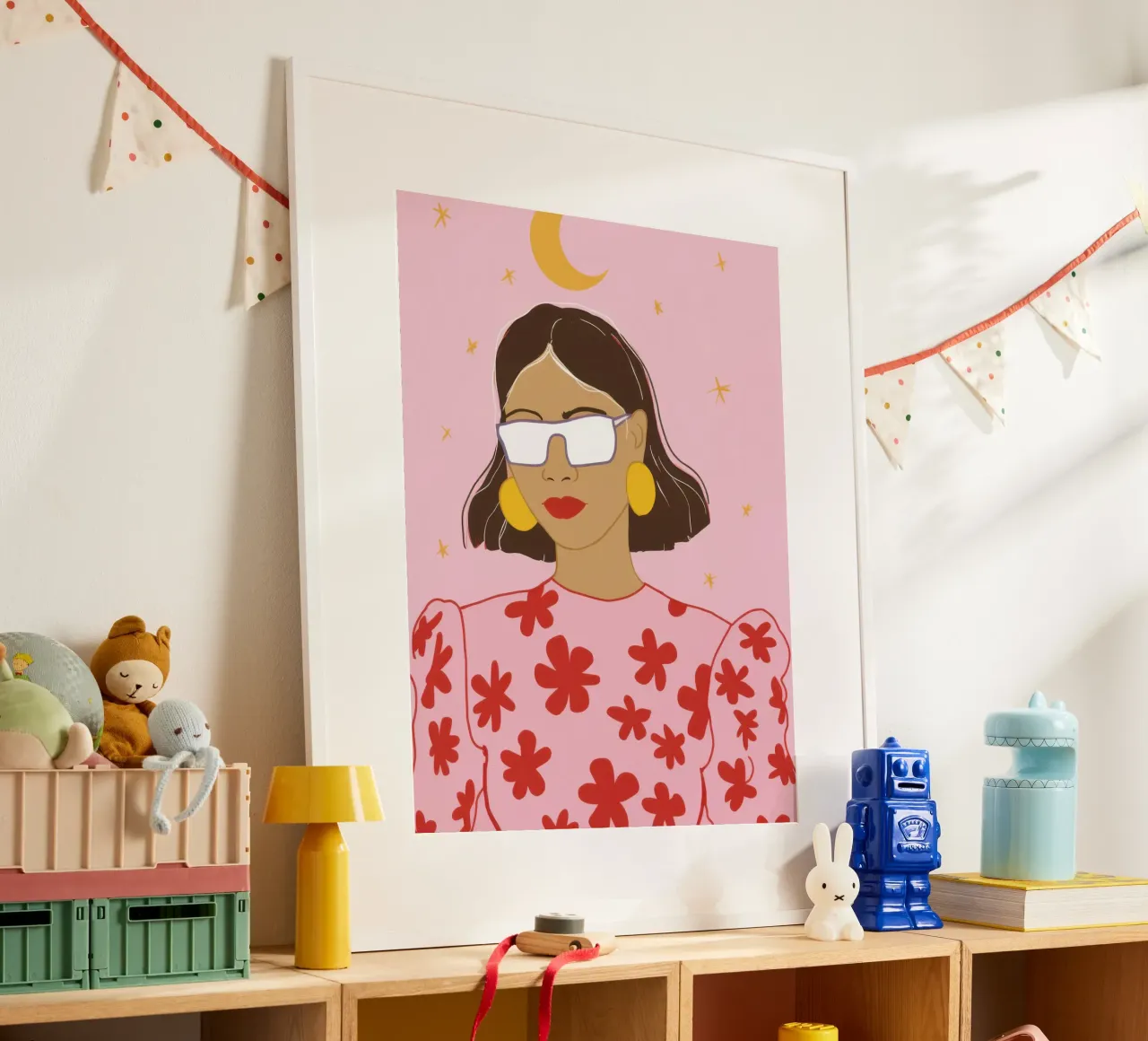 Freschezza della camicetta floreale poster con telaio in legno da Snow Mist