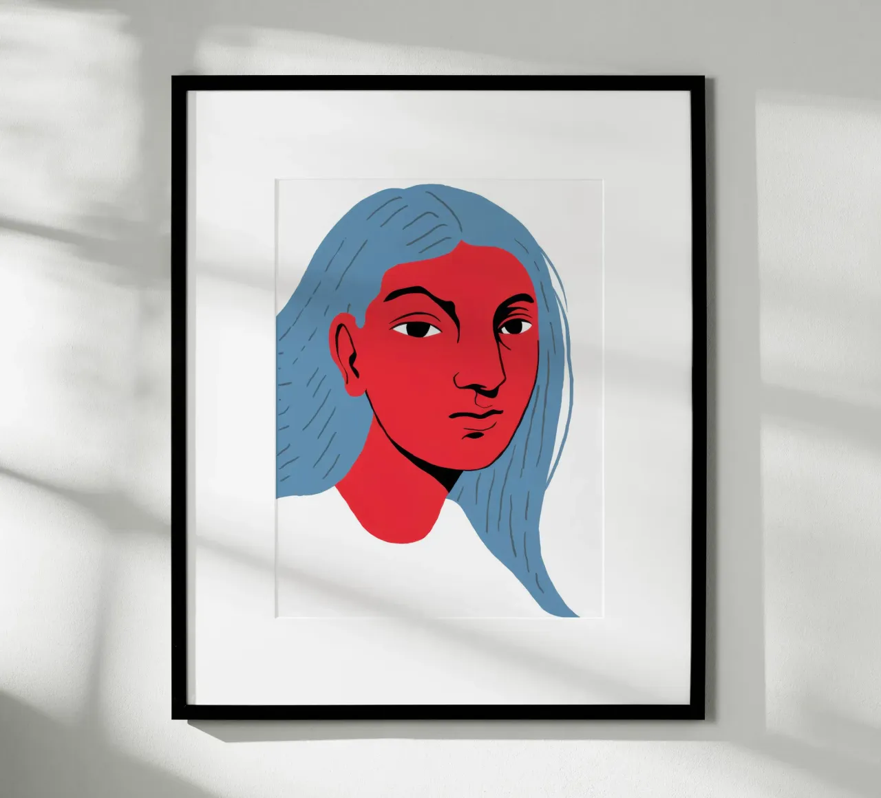 Karmijnrode tint overpeinzing poster van Bara Suara