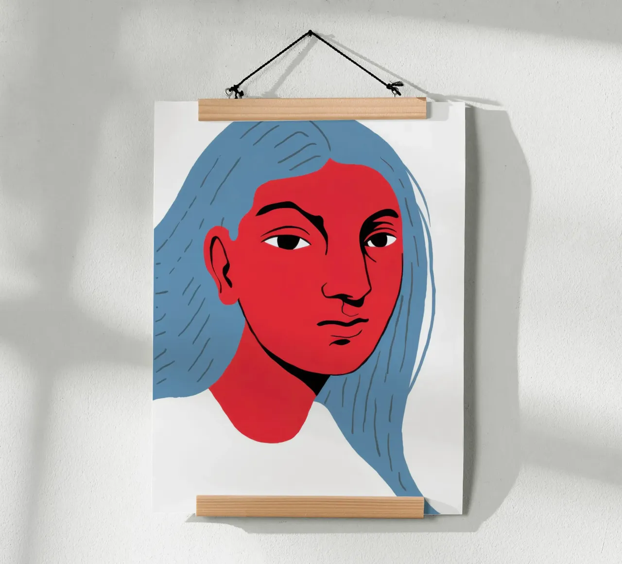 Karmijnrode tint overpeinzing poster van Bara Suara