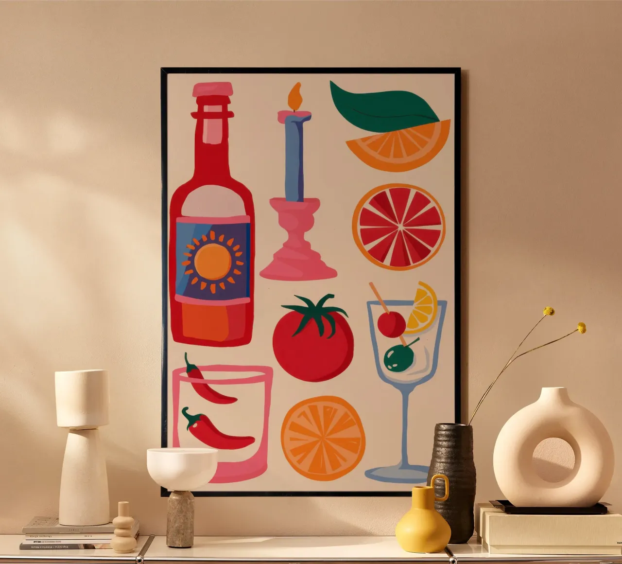 Tavola mediterranea poster con telaio in plastica da Bruce Juice