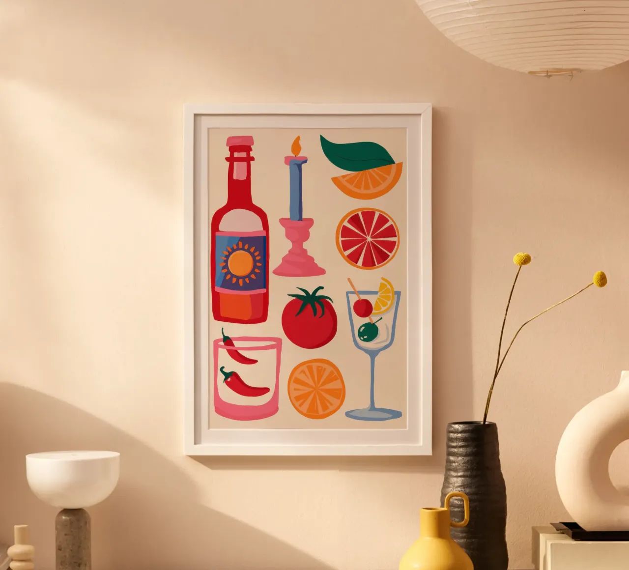 Tavola mediterranea poster con telaio in plastica da Bruce Juice